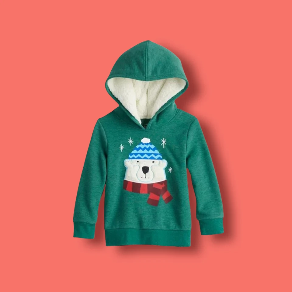 Sudadera con capucha polar Sherpa Jumping Bean para niño pequeño 3T, 5T NUEVO oso polar Foto 1 de 1
