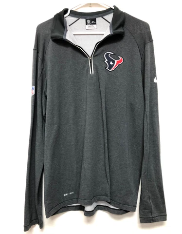 Nike Dri Fit Mens Gray Pullover 1/4 Zip Jacket - Houston Texans - Size L Cover