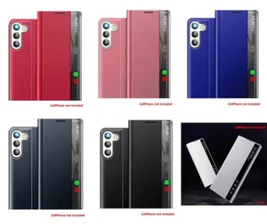 High Quality Smart Sleep Side Window Protective Case for Samsung Galaxy S25 US - Picture 1 of 13