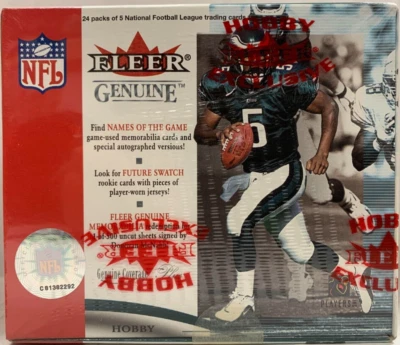 2001 FLEER GENUINE NFL FOOTBALL HOBBY BOX 24 PACKS DREW BREES RC NEW SEALED - Image 1 of 2