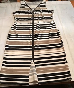 Vestido Casi Famoso Talla XL Largo Cremallera Frontal Sin Mangas A Rayas - Imagen 1 de 10
