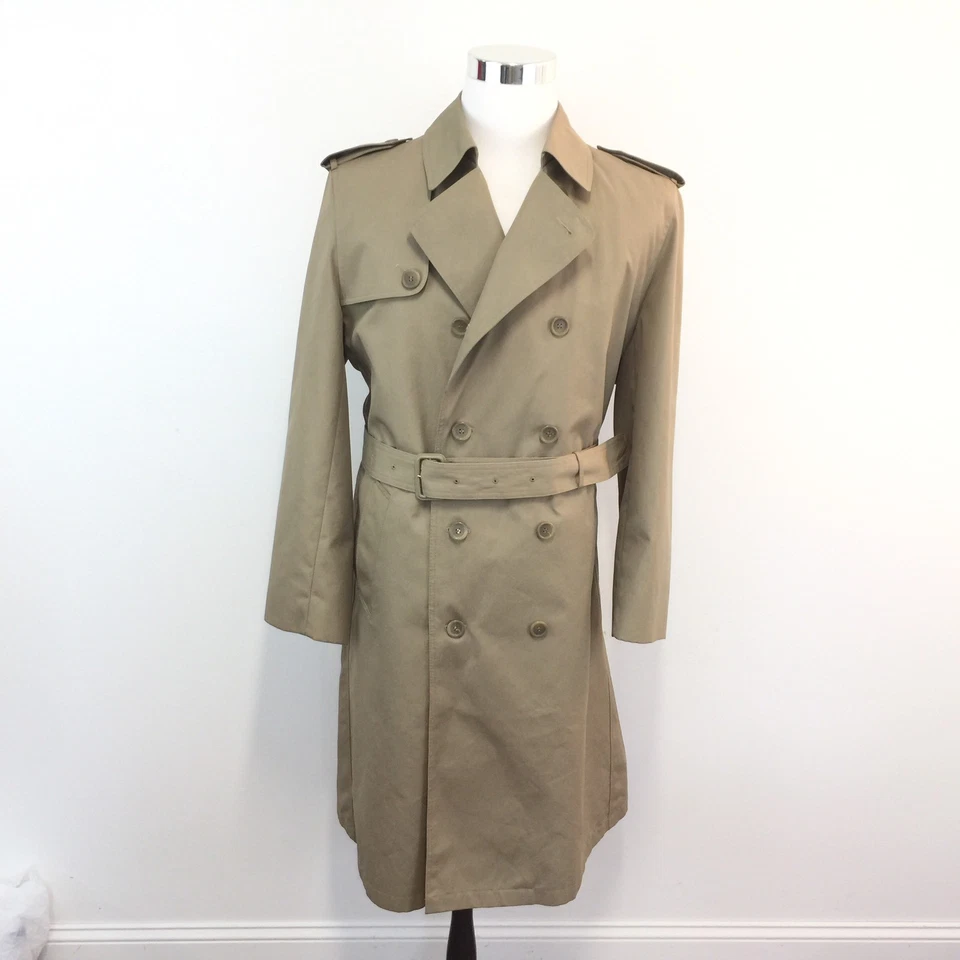 Gabardina de colección años 70 80 Oleg Cassini para hombre talla 42 L lista para el clima forro con cremallera Foto 1 de 1