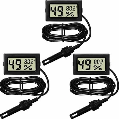 LCD Digital Thermometer Hygrometer Aquarium Humidity Meter Gauge Fahrenheit - Image 1 of 4