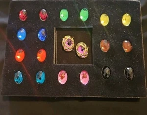 Vintage Joan Rivers zehn Farben Schachbrett geschnittener Ohrring Kleiderschrank zum Anschneiden - Bild 1 von 5