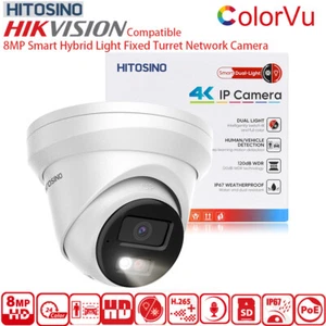 Hikvision Compatibile 8MP ColorVu IP Camera 4K Smart Doppia Luce IR Mic US - Foto 1 di 14