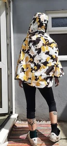 Damenjacke Dove Camo Festival Poncho Punk flauschig Größe S Rave Psy Goa - Bild 1 von 4