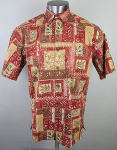 Camicia uomo Hilo Hattie hawaiana bottoni davanti taglia M cotone floreale geometrica - Foto 1 di 7