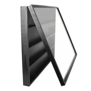 Sports Card Display Case 36 Graded Football Baseball Wood Frame UV Protection US - Picture 1 of 21