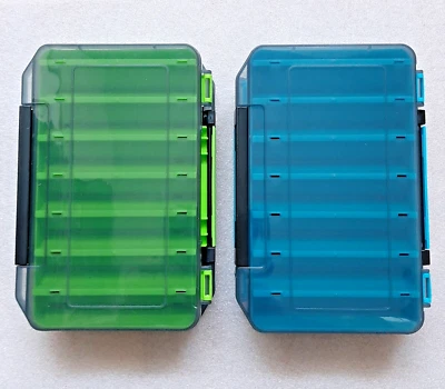 2 X Doppelseitig Box Kunstköder Köderbox 14 Fächer für Gummiköder oder Wobbler- - Bild 1 von 4