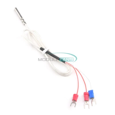 PT100 1m 2m Probe Type Shielded Braide Wire Thermocouple Temperature Sensor - Image 1 of 4