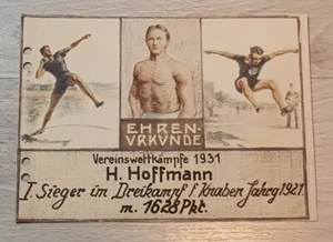 Urkundenheft V.M.B.V. Saalegau Leichathletik 9 Urkunden einer Person 1931-1933 - Bild 1 von 12