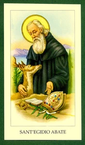 Santino ANTICO S. EGIDIO ABATE IMAGE PIEUSE - HOLY CARD SANTINI - Picture 1 of 1