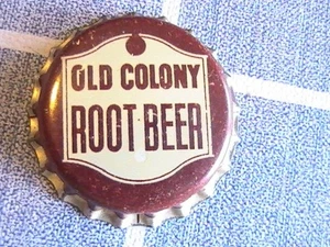 BOTTLE CAP UNUSED CORK LINED OLD COLONY ROOT BEER LARGE FONT CHICAGO ILLINOIS - Picture 1 of 3
