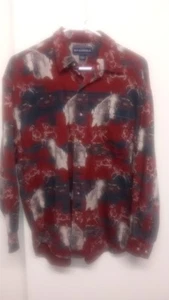 Bit & Bridle, Western Cowboy Shirt, Horses Print, Button Down, Men's Sz M - Picture 1 of 7