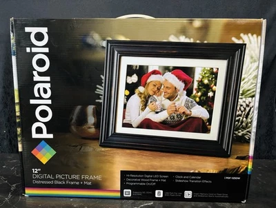 Polaroid 12” Digital Picture Frame PDF-1250W LED Screen, Slideshow, Clock - Image 1 of 4
