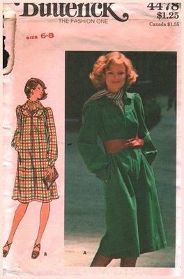 4478 Vintage Butterick Sewing Pattern Misses 1970s Loose Fitting Dress OOP Sew 8 - Image 1 of 2