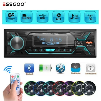 USB SD Aux FM Autoradio mit 4.0BT TF Freisprech 7 Farben 1DIN MP3 Player CD - Bild 1 von 4