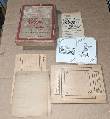 Pat 1904 Fan Craze Co Baseball Card Game w/ Box & Game Board - image 1 of 4