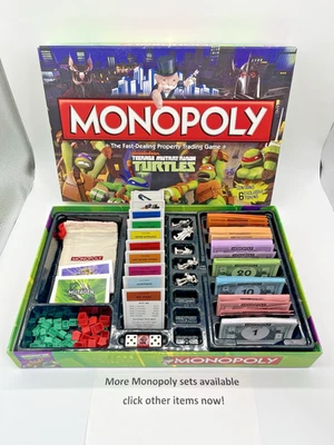 Monopoly Teenage Mutant Ninja Turtles Board Game VGC *99.9% Complete* Christmas - Image 1 of 4