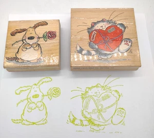 Penny Black Margaret Sherry Hund "Ich bin so süß" & Katze "zerbrechlich" Holz Stempel - Bild 1 von 11