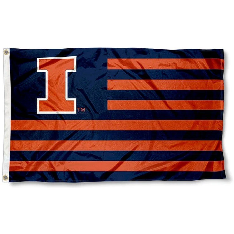 Bandera de la Universidad Illinois Fighting Illini para la Nación de Antiguos Alumnos Foto 1 de 4