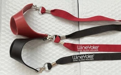 Collares con soporte de vidrio manos libres WineYoke Party Time 4 piezas ROJO, NEGRO ENVÍO GRATUITO Foto 1 de 3