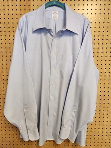 Brooks Brothers 1818 Regent Hemd Herren 18 36 blau Knopfleiste Baumwolle Fronttasche - Bild 1 von 6