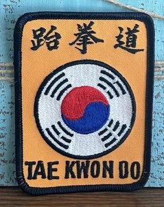 Vintage South Korea Tae Kwon Do Yellow Orange Patch - Picture 1 of 4