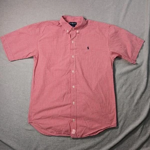 Ralph Lauren Polo Youth XL 20 Gingham Button Down Short Sleeve Shirt 100% Cotton - Picture 1 of 6
