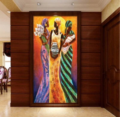 3D Afrikanische Frau ZHUC7530 Tapete Wandbild Fototapete Abnehmbarer Ann - Bild 1 von 4