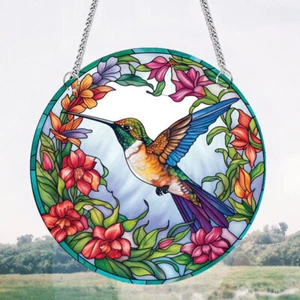 T# Suncatcher Waterproof Acrylic Hummingbird Window Wall Hanging Ornament 30x30c - Picture 1 of 7