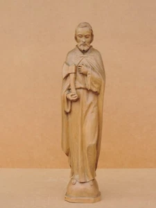 HEILIGER JOSEF FIGUR SKULPTUR HOLZ GESCHNITZT SIGNIERT - Bild 1 von 9
