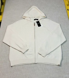 Ralph Lauren LRL Hoodie XL Womens Winter Cream Ivory Soft Cotton Cashmere Zip - Picture 1 of 10