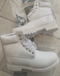New w/o Box Timberland 6" Premium All White Waterproof Boots Men's US Size 9.5M - Picture 1 of 3