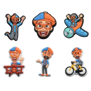 1-6Pcs Blippi PVC Shoe Charms Accessories Fit Clog Sandals Wristband Garden Shoe - Picture 1 of 12