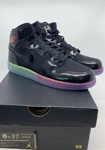 Jordan 1 Retro Hi Premium GG Black/black-Fuchsia Blitz Schwarz/Schwarz - 6Y 2014 - Bild 1 von 14