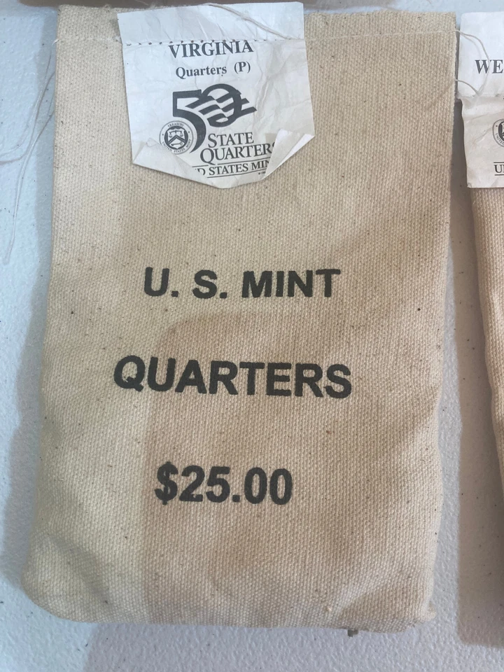 2000-P  Virginia State Quarter Original Mint Sewn Bag 100 coins - Image 1 of 1