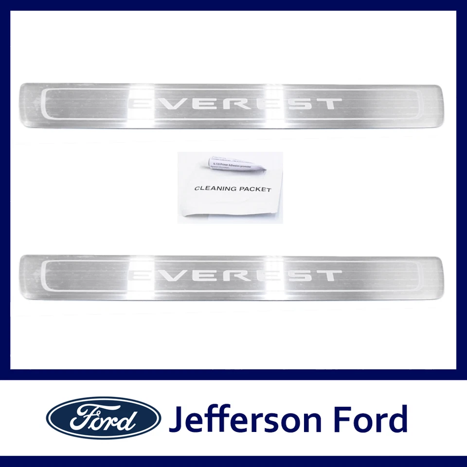 Genuine Ford Everest Ua Stainless Steel Scuff Plates Front Pair With Logo - image 1 of 4