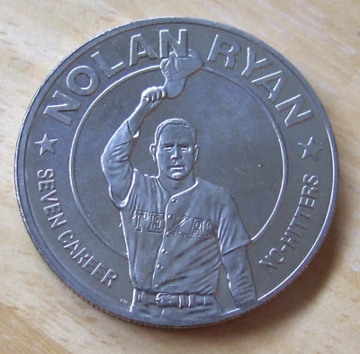 1993 Liberia One Dollar Coin  Nolan Ryan Seven Career No Hitters ,Baseball great - Image 1 of 2