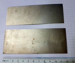 2 x Titanium Gr. 5 ELI  Sheet / Titan Gr. 5 ELI Blech 0,3 x 40/45 x 120 mm* - Picture 1 of 1