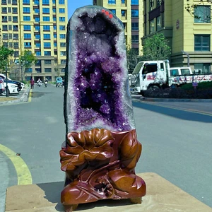Natural Amethyst Cathedral - Purple Crystal Cluster for Healing & Decor - 39.2LB - Picture 1 of 11