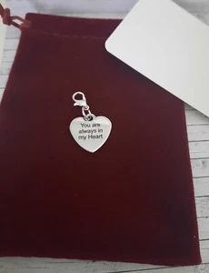 Ciondolo da bracciale Always in my heart, In Memory Clip On e borsa regalo - Foto 1 di 3