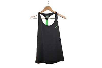 Head Racerback Tank Top Women's Gray/Green Tennis Activewear - L — 第 1/3 张图片