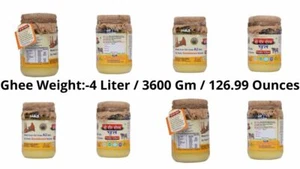 Vedic A2 Gir Cow's Ghee | 500 ml x 4 {70.54 oz} | Clarified Butter | Desi Ghee. - Picture 1 of 5