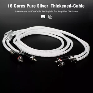 16core 4N Pure Silver Wire RCA Cable Audio Amplifier Balance Interconnect Cable - Picture 1 of 12
