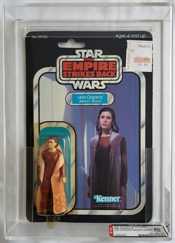 Vintage 1980 Kenner Star Wars ESB 32 Back Bespin Leia AFA 80 MOC Unpunched