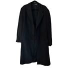 Andrew Fezza Men's Cashmere Blend Black Overcoat Single Breasted Size 44 L GUC