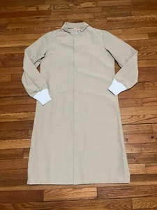 Red Kap Gripper-Front Spun Polyester Pocketless Butcher Coat Sz S, M, L Beige - Picture 1 of 5