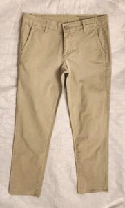 Pantalones chinos AG Adriano Goldschmied para mujer 27R caqui ajustados rectos de sarga - Imagen 1 de 6