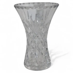 Jarrón Galway Irlandés Cristal Corte Diamante 6" Elegante Decoración del Hogar - Imagen 1 de 5